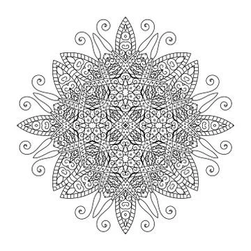 Round element for coloring book. Mandala. Vector illustration Stock Illustration