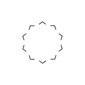 Round element frame, chevron arrows in circle. Stock vector illustration isol Stock Illustration