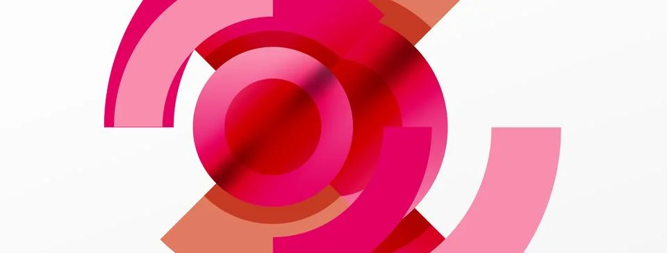 Round elements and circles geometric minimal composition background. Vector Stock Illustration