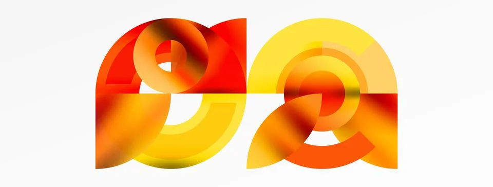 Round elements and circles geometric minimal composition background. Vector イラスト素材