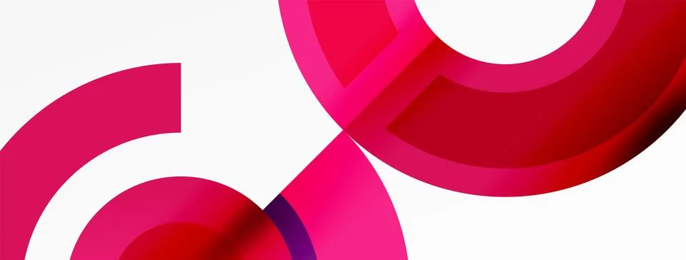 Round elements and circles geometric minimal composition background. Vector Illustrazione stock