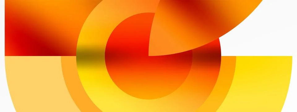 Round elements and circles geometric minimal composition background. Vector イラスト素材