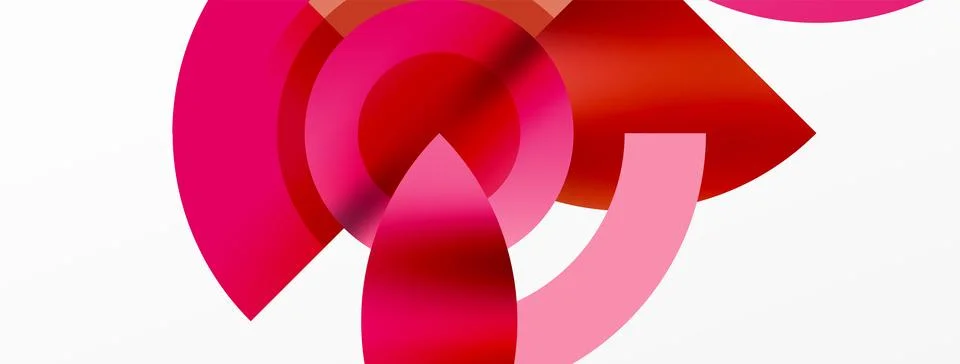 Round elements and circles geometric minimal composition background. Vector Illustrazione stock