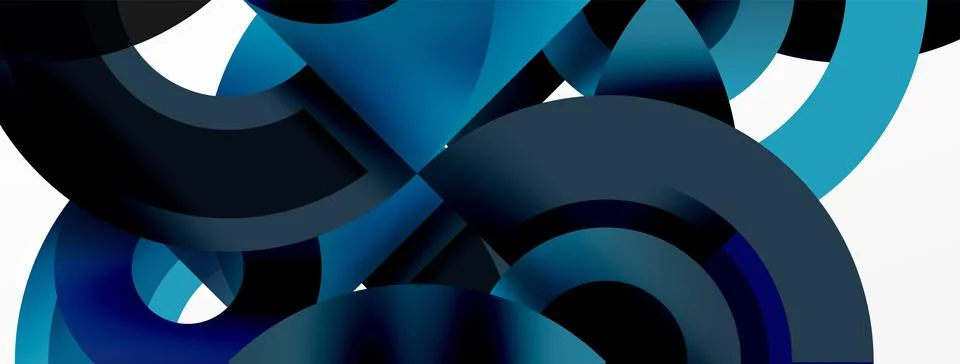 Round elements and circles geometric minimal composition background. Vector Stock Illustration