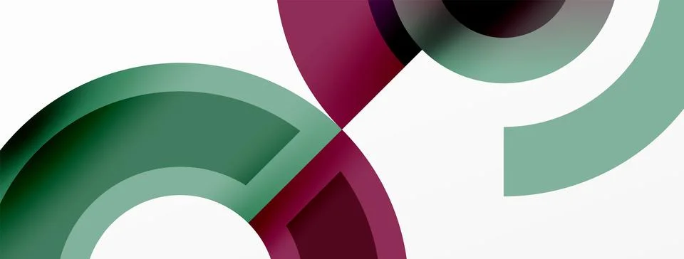 Round elements and circles geometric minimal composition background. Vector イラスト素材