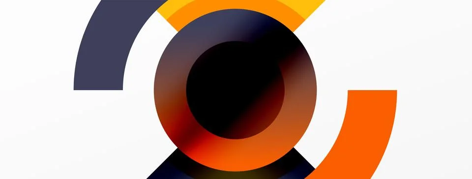 Round elements and circles geometric minimal composition background. Vector Stock Illustration
