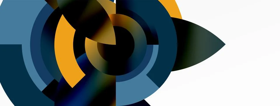 Round elements and circles geometric minimal composition background. Vector 스톡 일러스트