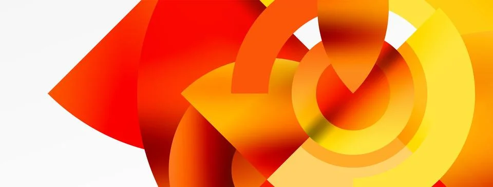 Round elements and circles geometric minimal composition background. Vector Stock Illustration