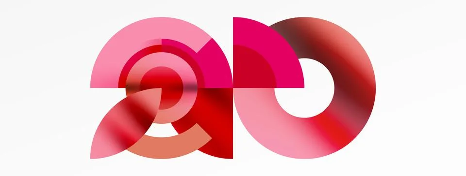 Round elements and circles geometric minimal composition background. Vector Illustrazione stock