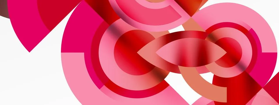 Round elements and circles geometric minimal composition background. Vector Stock Illustration