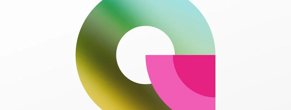 Round elements and circles geometric minimal composition background. Vector イラスト素材