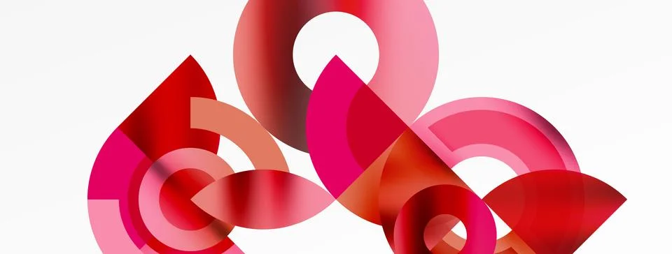 Round elements and circles geometric minimal composition background. Vector 스톡 일러스트