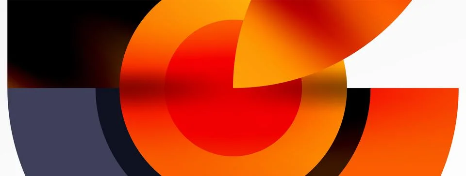 Round elements and circles geometric minimal composition background. Vector Stockillustratie