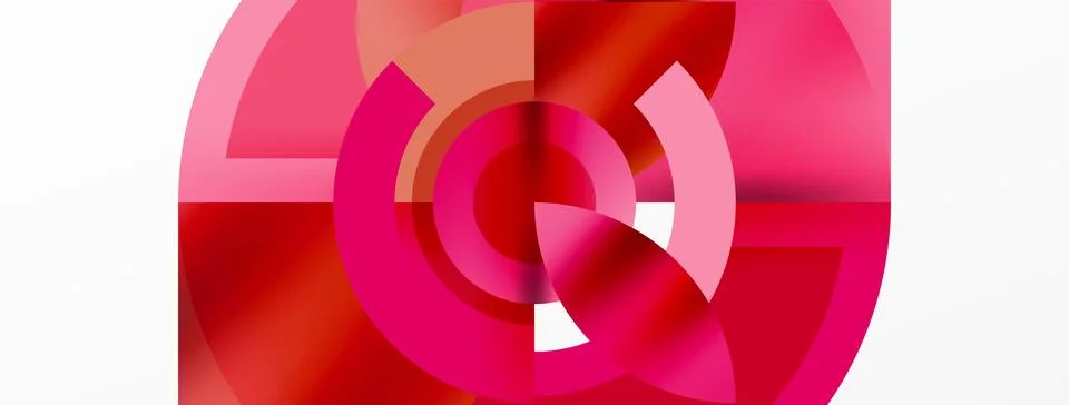 Round elements and circles geometric minimal composition background. Vector Illustrazione stock