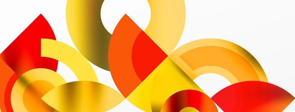 Round elements and circles geometric minimal composition background. Vector Illustrazione stock