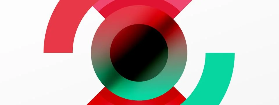 Round elements and circles geometric minimal composition background. Vector Stock Illustration