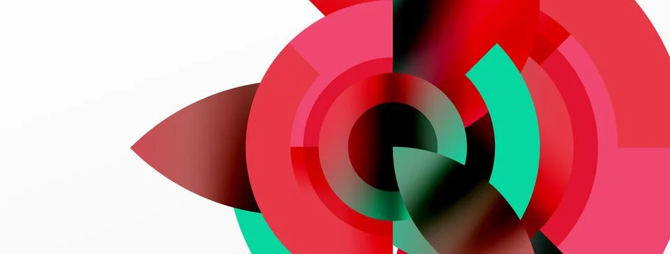 Round elements and circles geometric minimal composition background. Vector イラスト素材