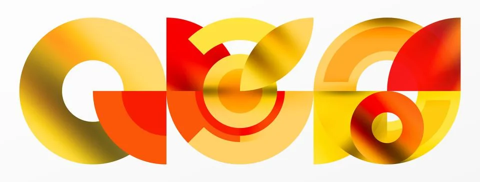 Round elements and circles geometric minimal composition background. Vector Stock Illustration