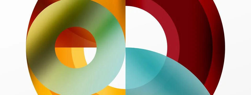Round elements and circles geometric minimal composition background. Vector イラスト素材
