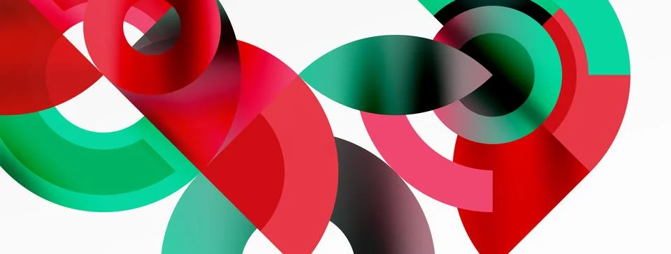 Round elements and circles geometric minimal composition background. Vector イラスト素材