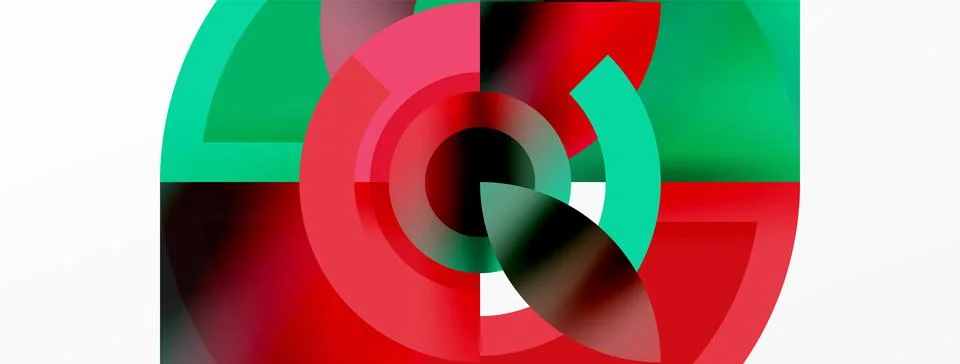 Round elements and circles geometric minimal composition background. Vector Stock Illustration