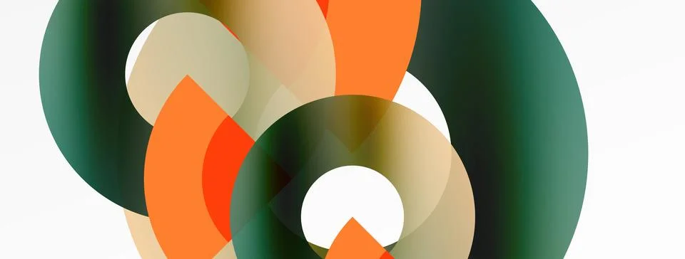 Round elements and circles geometric minimal composition background. Vector イラスト素材