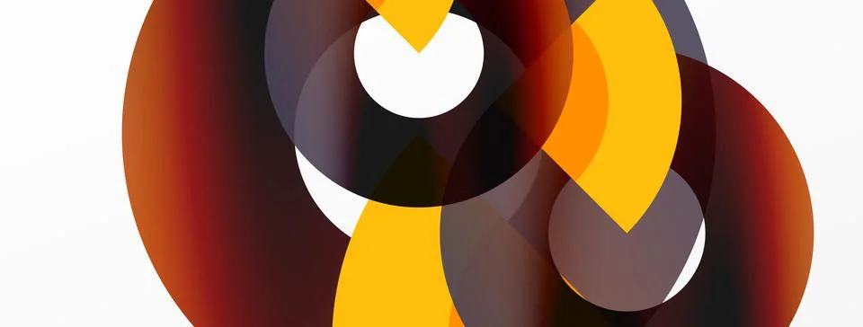 Round elements and circles geometric minimal composition background. Vector Stock Illustration