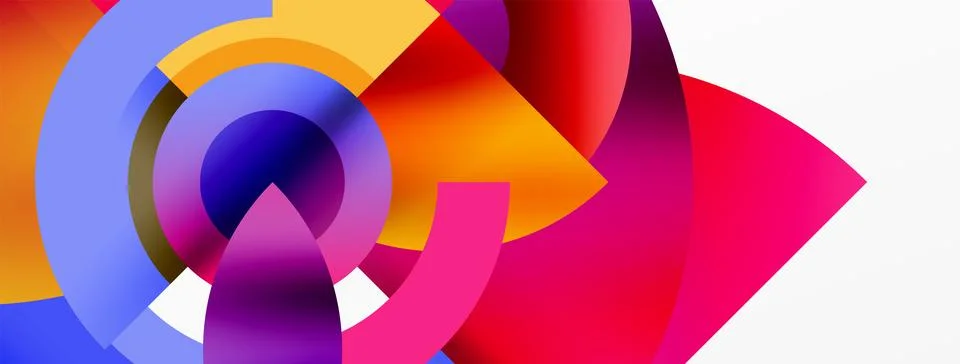 Round elements and circles geometric minimal composition background. Vector 스톡 일러스트