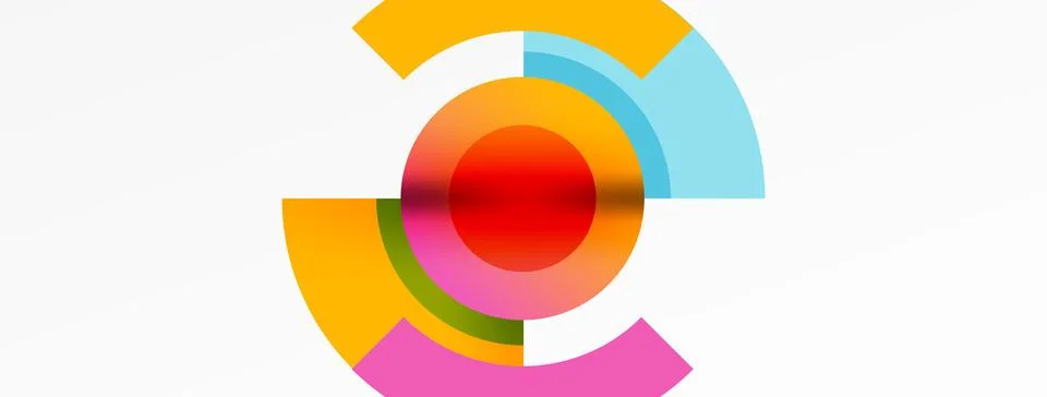 Round elements and circles geometric minimal composition background. Vector 스톡 일러스트