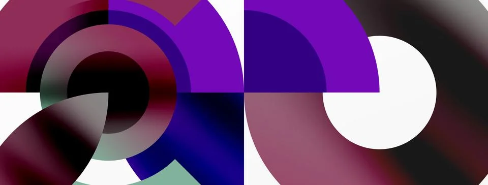 Round elements and circles geometric minimal composition background. Vector 스톡 일러스트