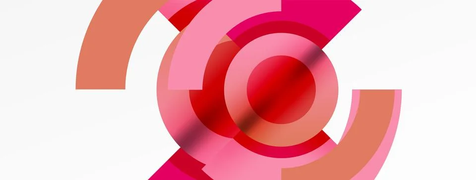 Round elements and circles geometric minimal composition background. Vector イラスト素材