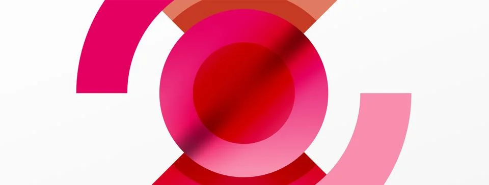Round elements and circles geometric minimal composition background. Vector Stock Illustration