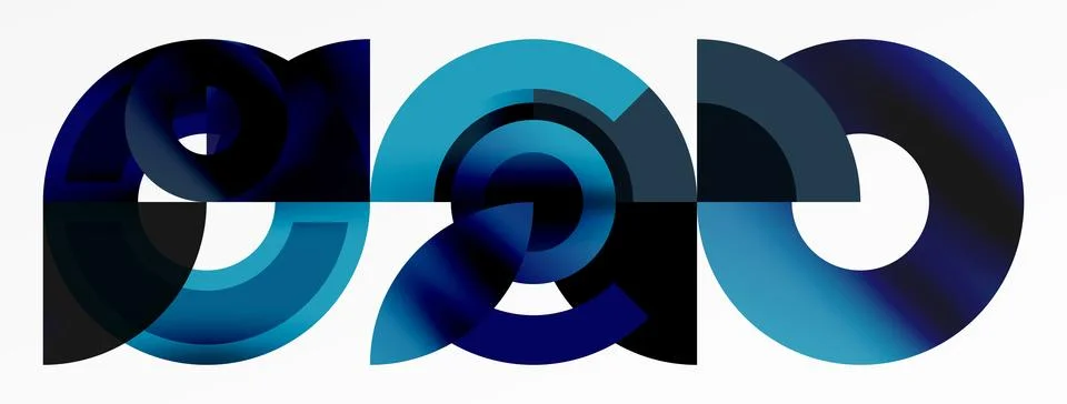 Round elements and circles geometric minimal composition background. Vector 스톡 일러스트
