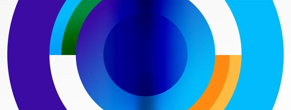 Round elements and circles geometric minimal composition background. Vector Stock Illustration