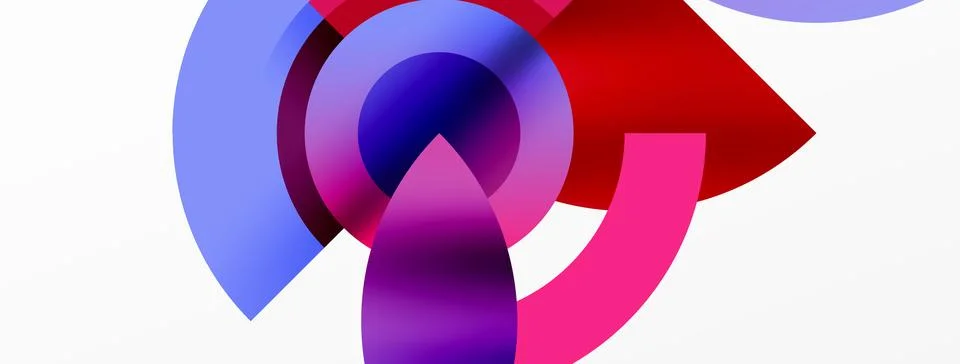 Round elements and circles geometric minimal composition background. Vector 스톡 일러스트