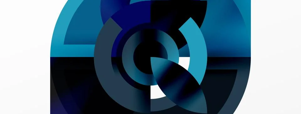 Round elements and circles geometric minimal composition background. Vector イラスト素材