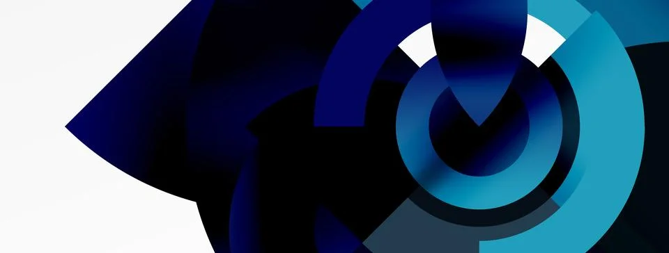 Round elements and circles geometric minimal composition background. Vector 스톡 일러스트