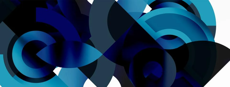 Round elements and circles geometric minimal composition background. Vector イラスト素材
