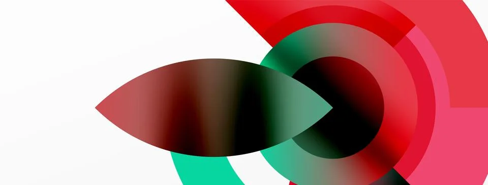 Round elements and circles geometric minimal composition background. Vector Stock Illustration
