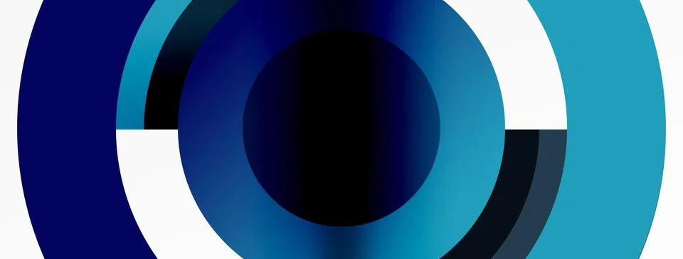 Round elements and circles geometric minimal composition background. Vector Illustrazione stock