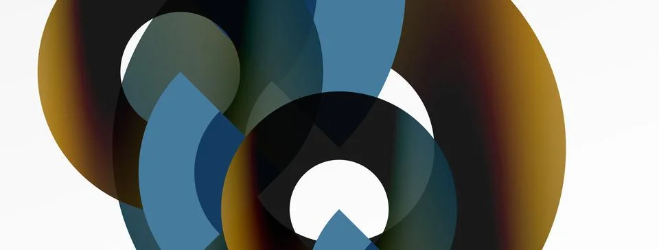 Round elements and circles geometric minimal composition background. Vector Stock Illustration