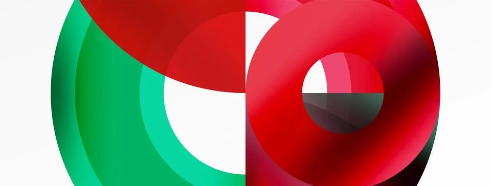 Round elements and circles geometric minimal composition background. Vector Stock Illustration