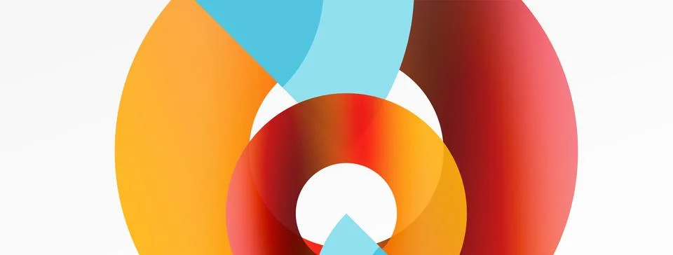 Round elements and circles geometric minimal composition background. Vector 库存插图