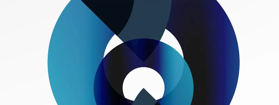 Round elements and circles geometric minimal composition background. Vector Illustrazione stock