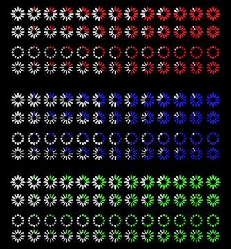 Round elements boot process Stock Illustration