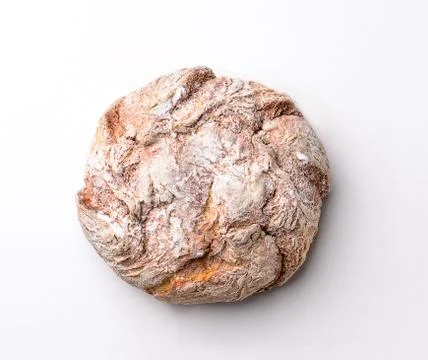 Round embossed bread. View from above. Stock Photos