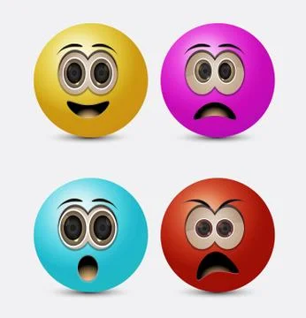 Round emoticons Stock Illustration