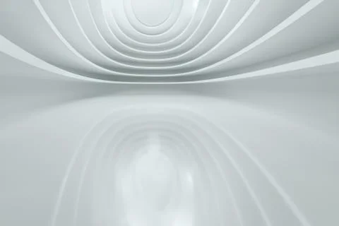 Round empty building with wide ground, 3d rendering. Illustrazione stock