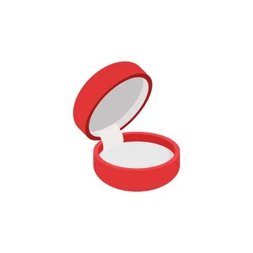 Round empty jewelry box, vector illustration isolated on white background Illustrazione stock