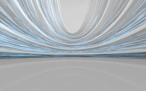 Round empty room with white background, 3d rendering. Stock Illustration